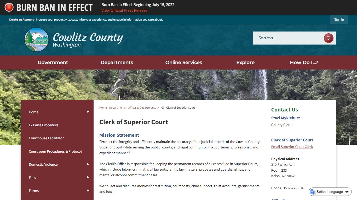 Clerk of Superior Court | Cowlitz County, WA - Official Website